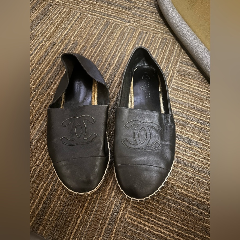 Chanel Leather espadrilles flats size 41